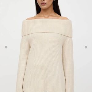 The Row 100% Cashmere off the shoulder sweater
